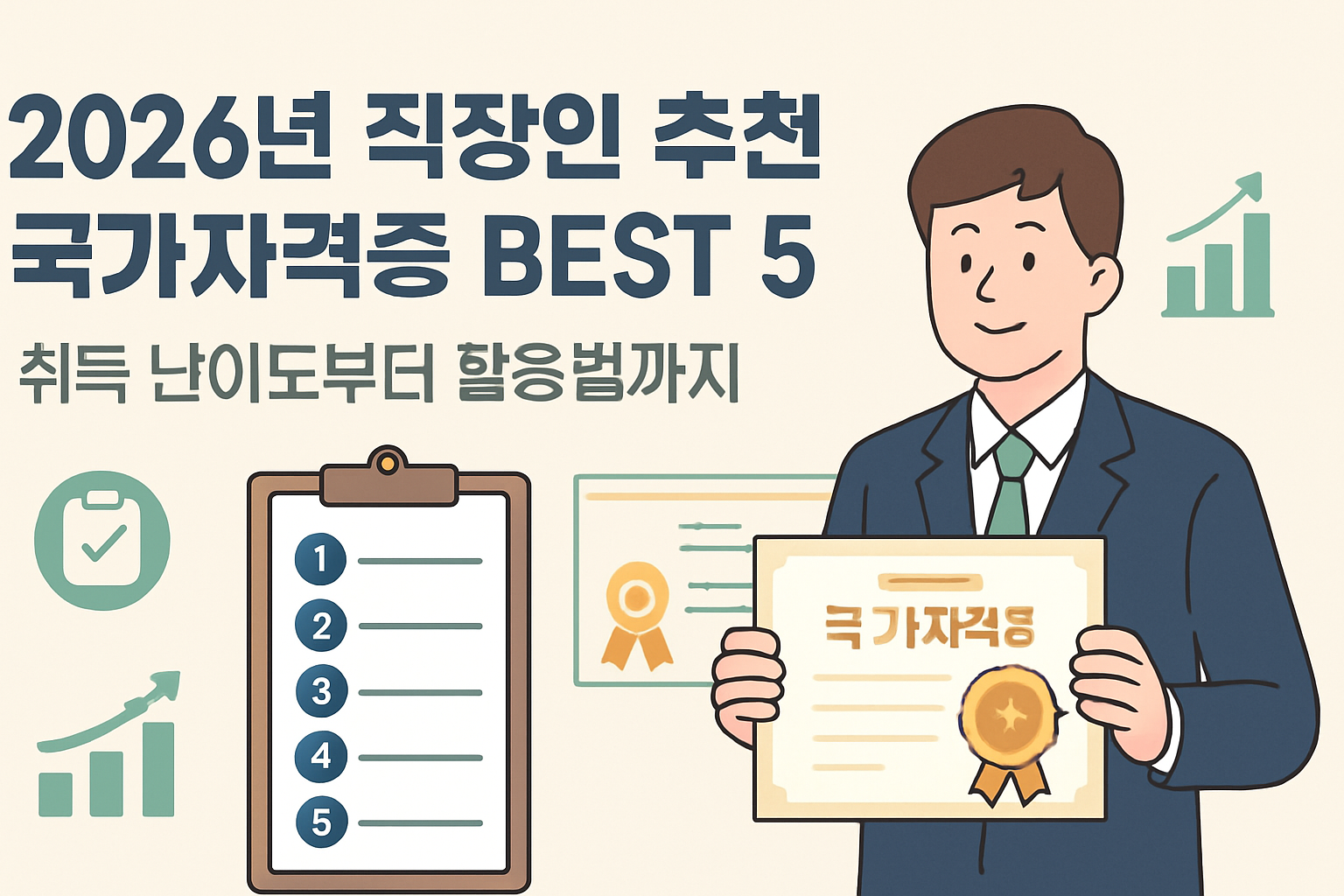 2026년 직장인 추천 국가자격증 BEST 5, 취득 난이도부터 활용법까지
