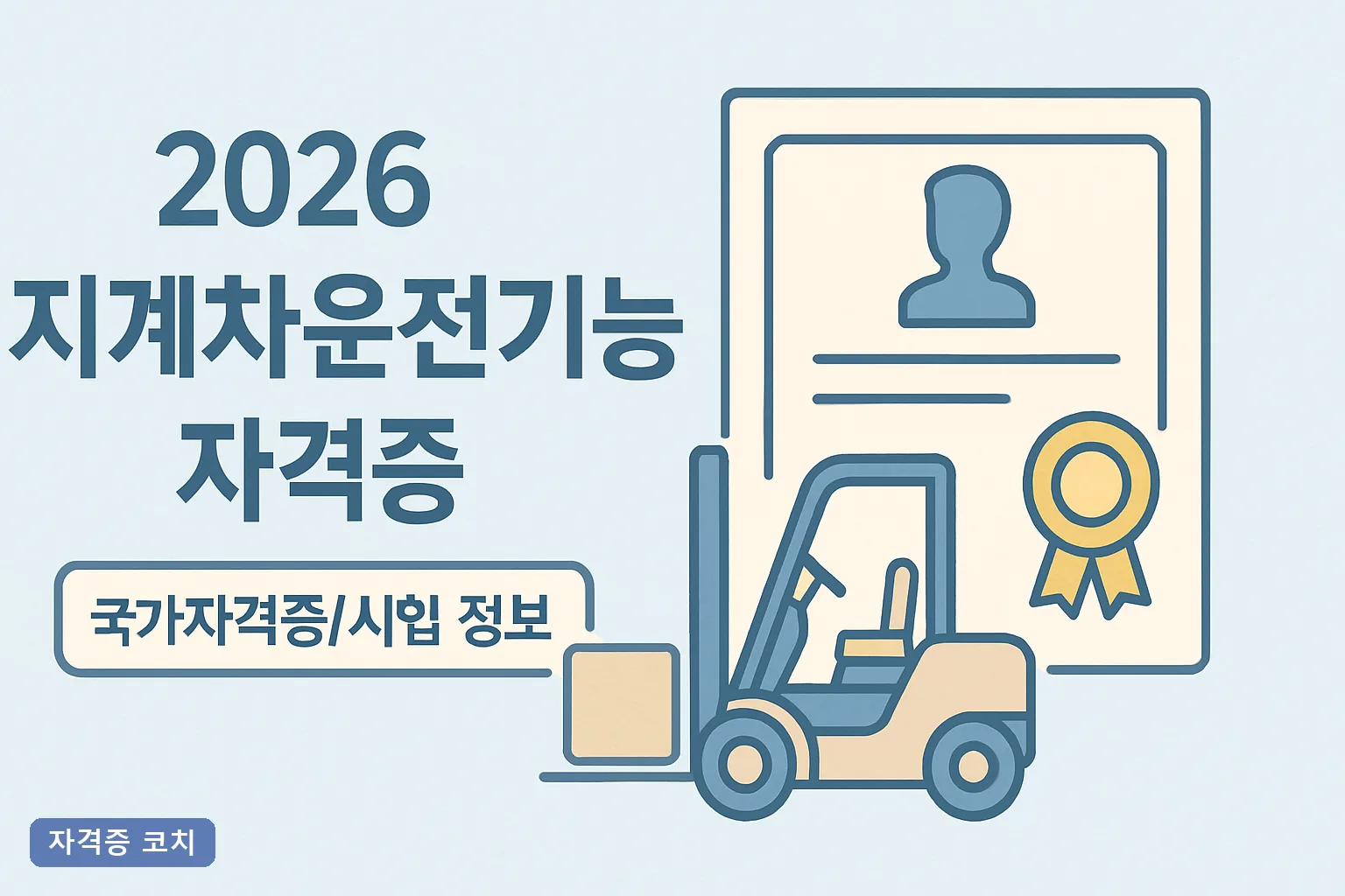 2026 지게차운전기능사 자격증 시험일정·응시료 총정리, 필기 실기 4주 합격 로드맵