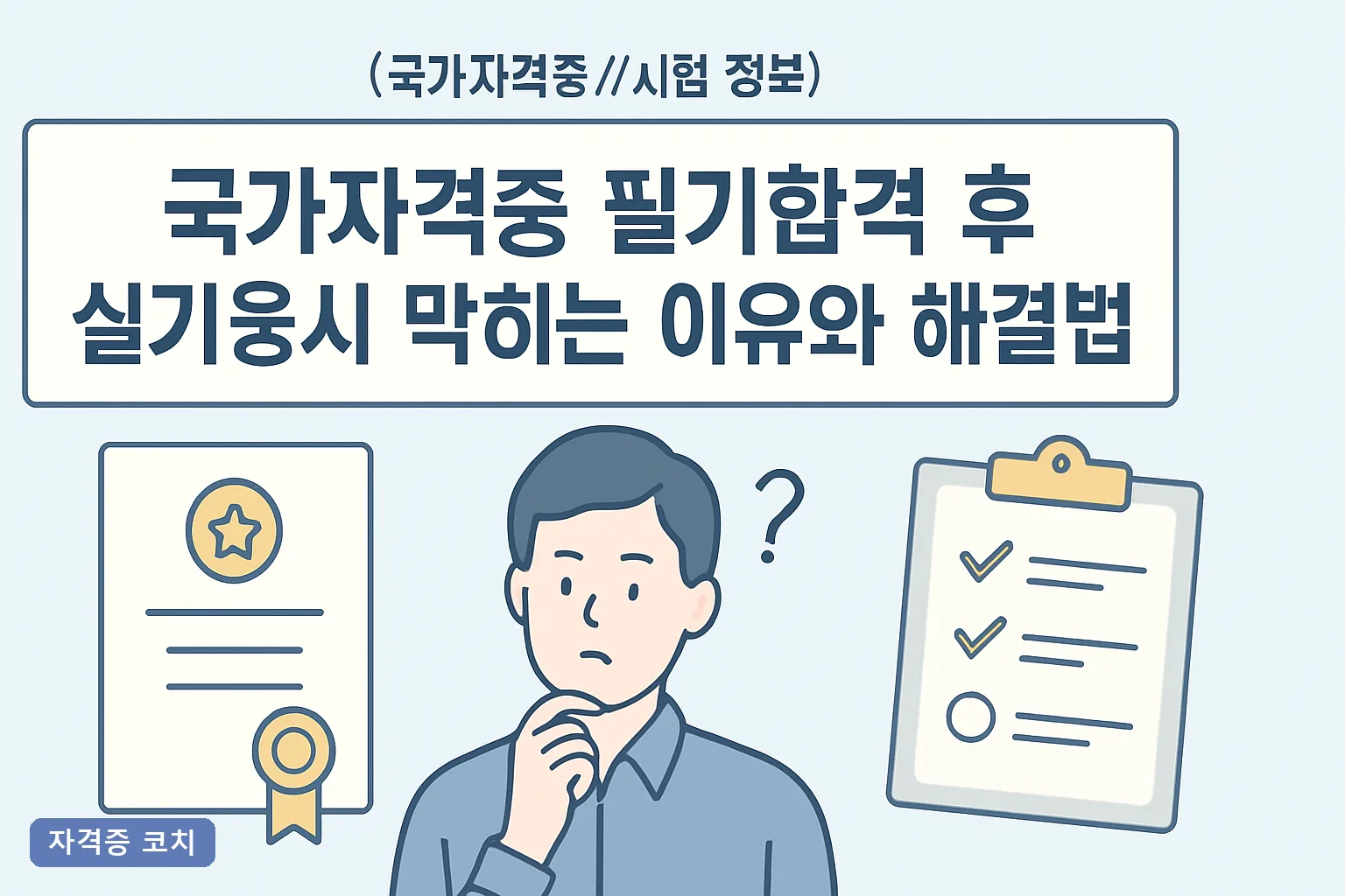 국가자격증 필기합격 후 실기응시 막히는 이유와 해결법 2026년 원인 6가지와 서류 제출 기한 총정리