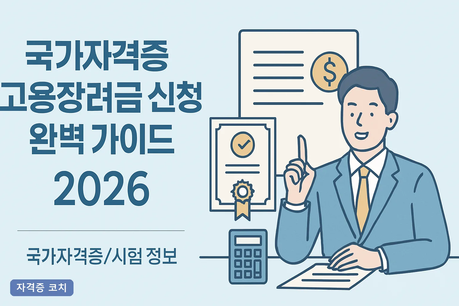 국가자격증 고용장려금 신청 완벽 가이드 2026, 지급액·조건·신청기한 한눈에 총정리