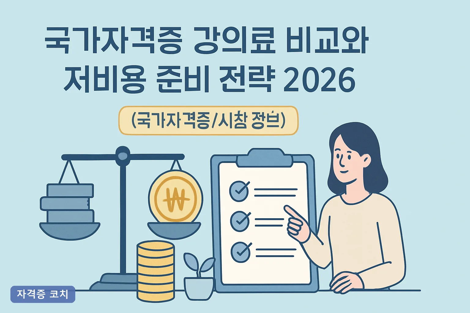 국가자격증 강의료 비교와 저비용 준비 전략 2026, 온라인·학원 최대 70% 절약 로드맵