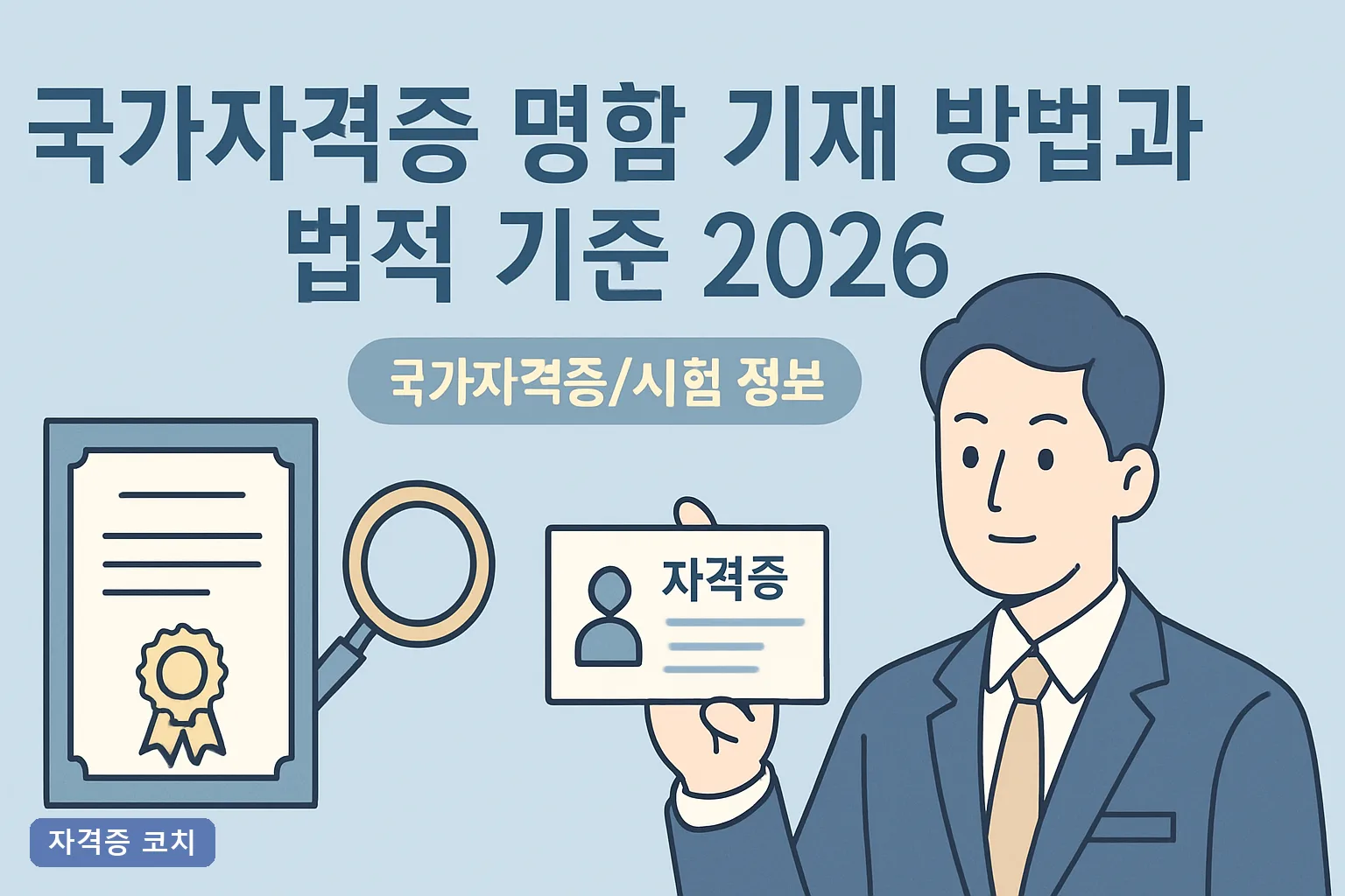 국가자격증 명함 기재 방법과 법적 기준 2026, 정식명칭 표기부터 허위기재 처벌까지 총정리