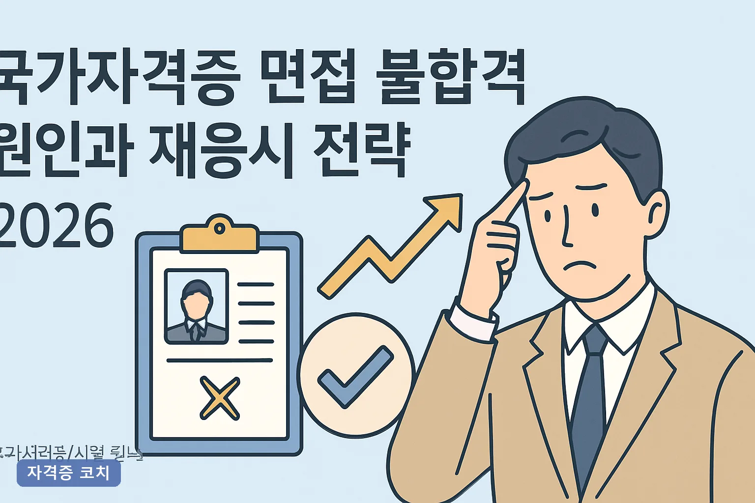 국가자격증 면접 불합격 원인과 재응시 전략 2026｜7대 탈락 사유와 90일 재도전 로드맵