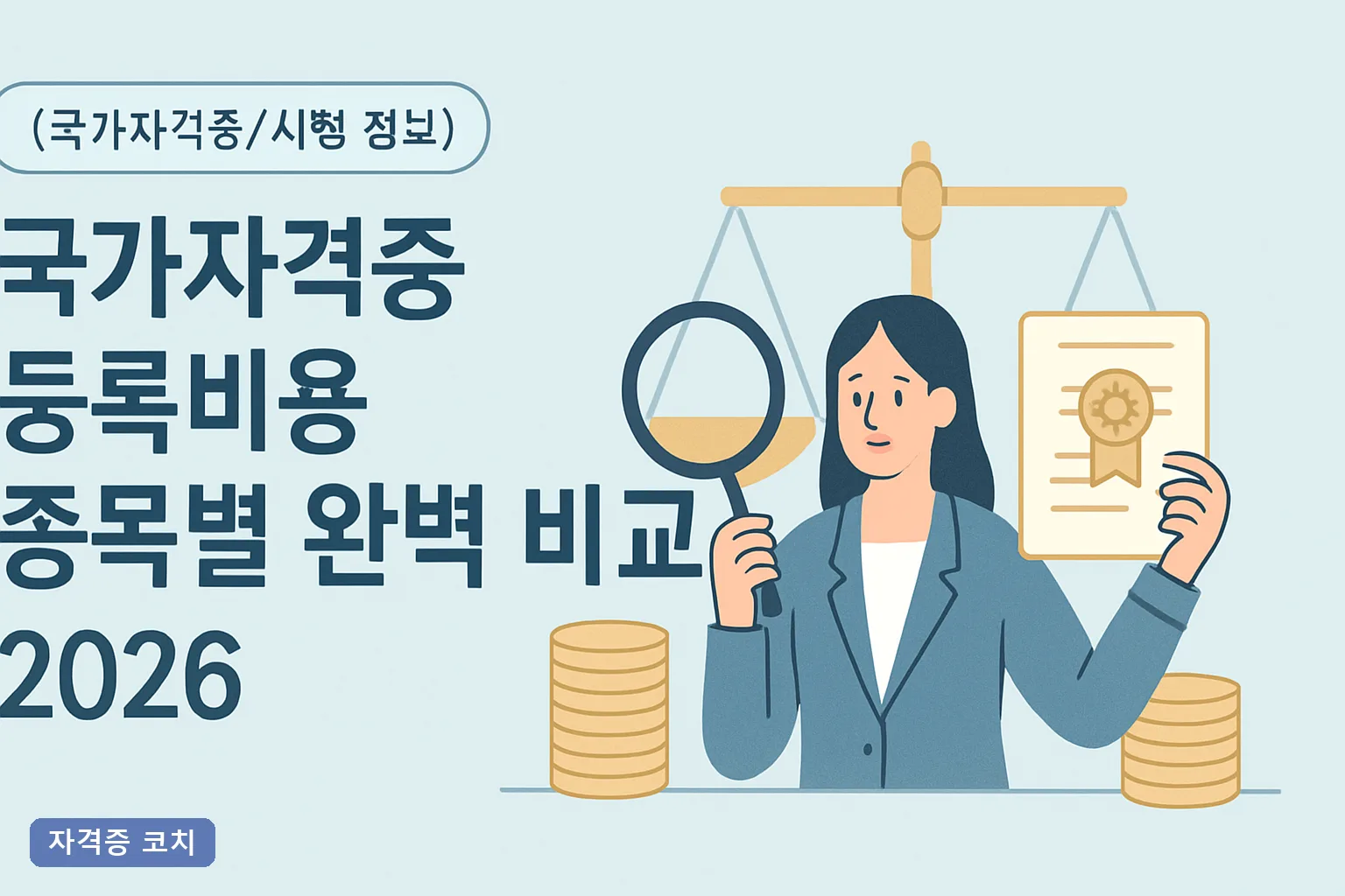 국가자격증 등록비용 종목별 완벽 비교 2026｜발급 수수료·절차·할인 총정리