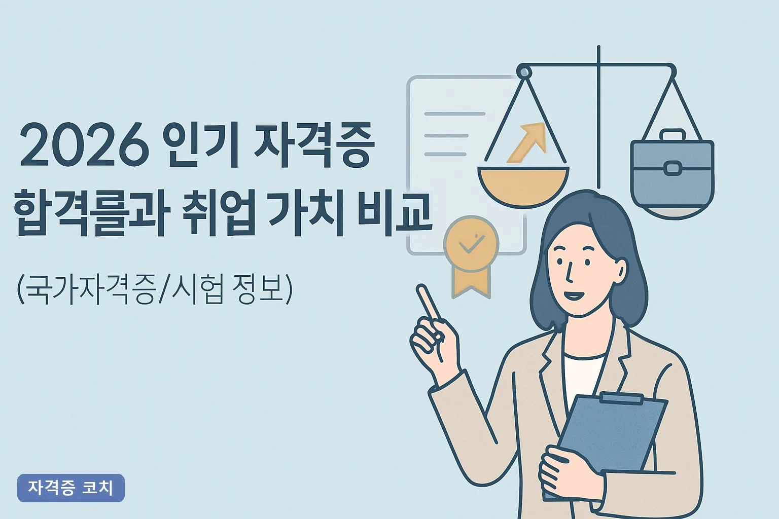 2026 인기 자격증 합격률과 취업 가치 비교｜분야별 순위와 준비기간·연봉 총정리