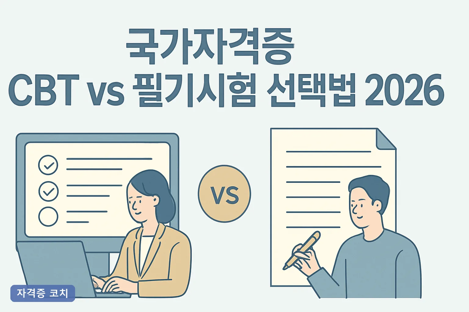 국가자격증 CBT vs 필기시험 선택법 2026, 합격률·응시료·상시접수 완벽 비교