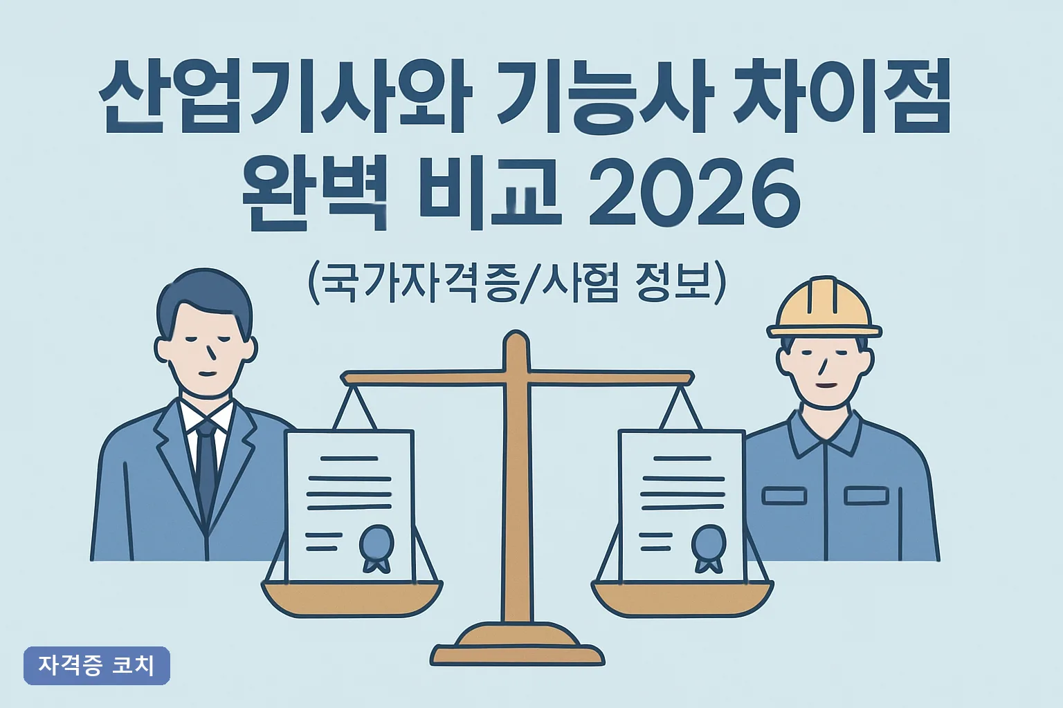 산업기사와 기능사 차이점 완벽 비교 2026 응시자격·난이도·연봉까지 총정리