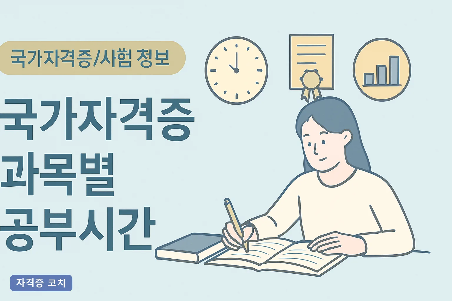 국가자격증 과목별 공부시간 총정리 2026년 자격증별 합격 학습량과 시간표